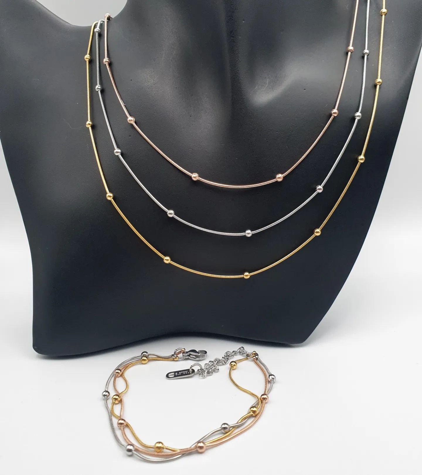 Halskette und Armband set 316L Edelstahl K-74